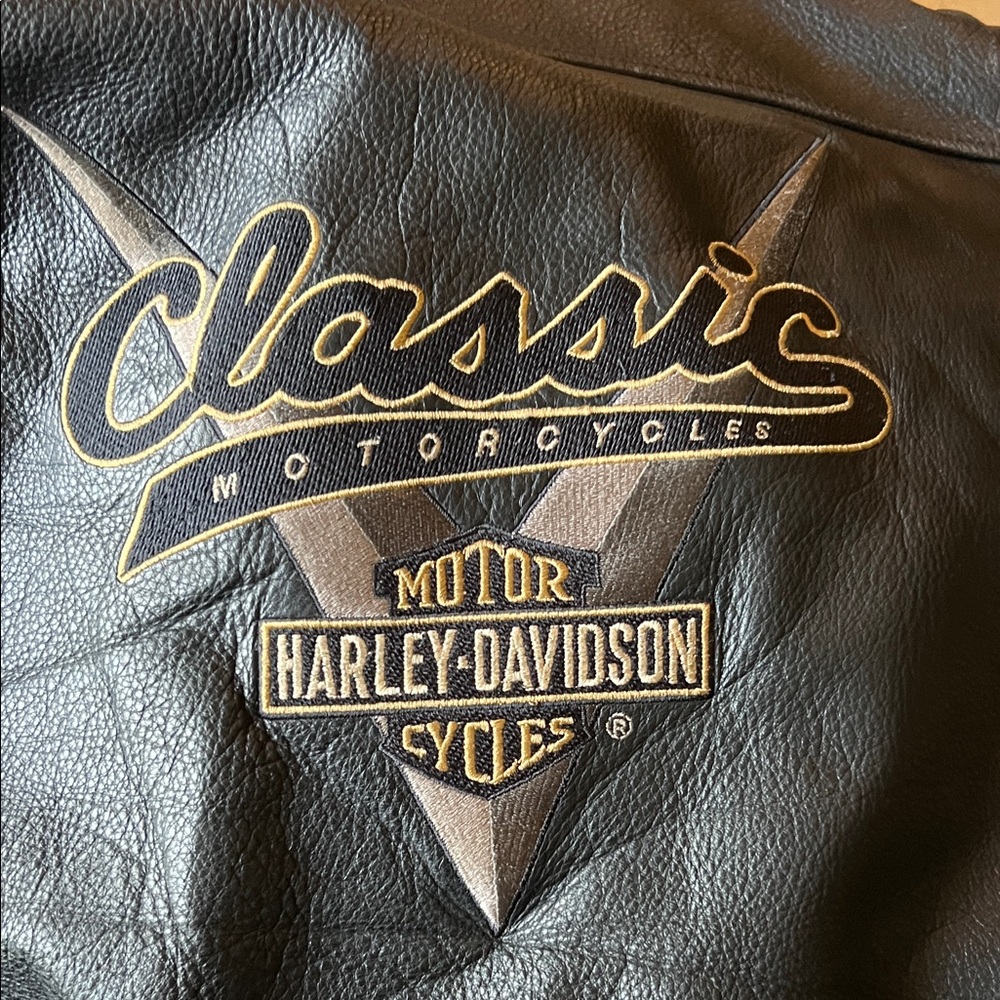 Harley-Davidson Black and Gold Leather Jacket